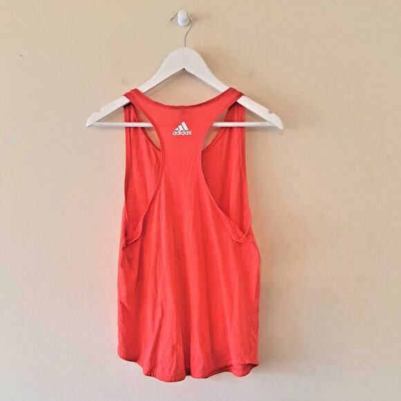 Adidas Peach / Orange Graphic Scoop Neck Racerback Muscle Tee / Top - M - Picture 8 of 10